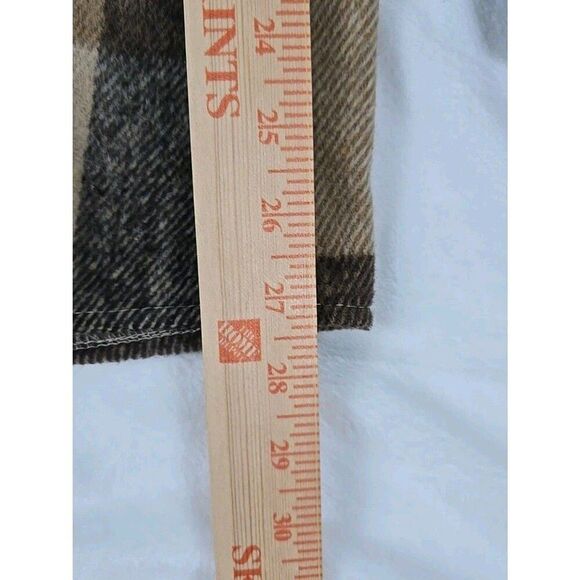 Plaid Snap-Front Men’s Jacket Brown Cotton Blend 2XL Check Pattern Shacket - Picture 8 of 9